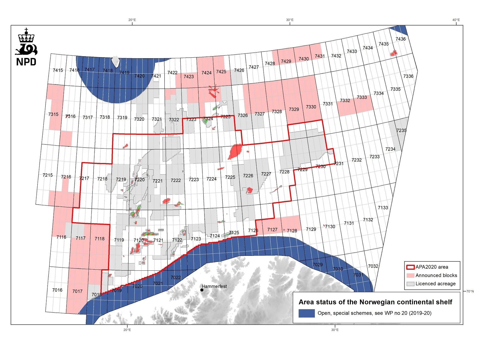 Map of acreage available for application in the Barents Sea in 25th licensing round.