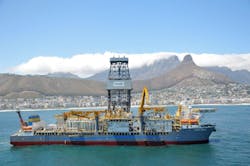 The drillship Pacific Meltem. The drillship Pacific Meltem.