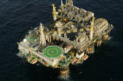 Platform P-40 in the Marlim Sul field offshore Brazil. Platform P-40 in the Marlim Sul field offshore Brazil.
