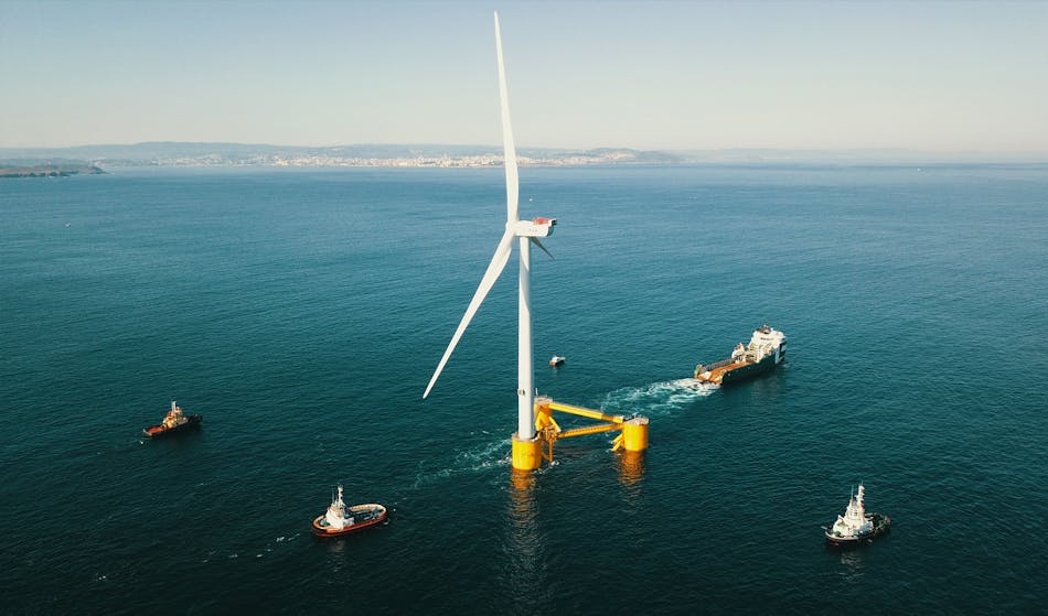 Bourbon Subsea Services won a turnkey contract for the offshore installation of the floating wind turbines and the mooring system.