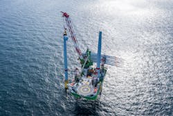 The DP-2 jackup installation vessel Apollo. The DP-2 jackup installation vessel Apollo.