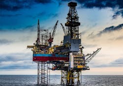 The hybrid, low-emission jackup drilling rig Maersk Intrepid. The hybrid, low-emission jackup drilling rig Maersk Intrepid.