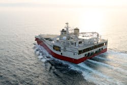 The seismic acquisition vessel Ramform Titan. The seismic acquisition vessel Ramform Titan.