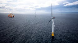 How the floating wind turbines might look post-installation in 2022. How the floating wind turbines might look post-installation in 2022.
