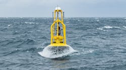 OPT&rsquo;s PB3 PowerBuoy as deployed in the North Sea for Premier Oil.