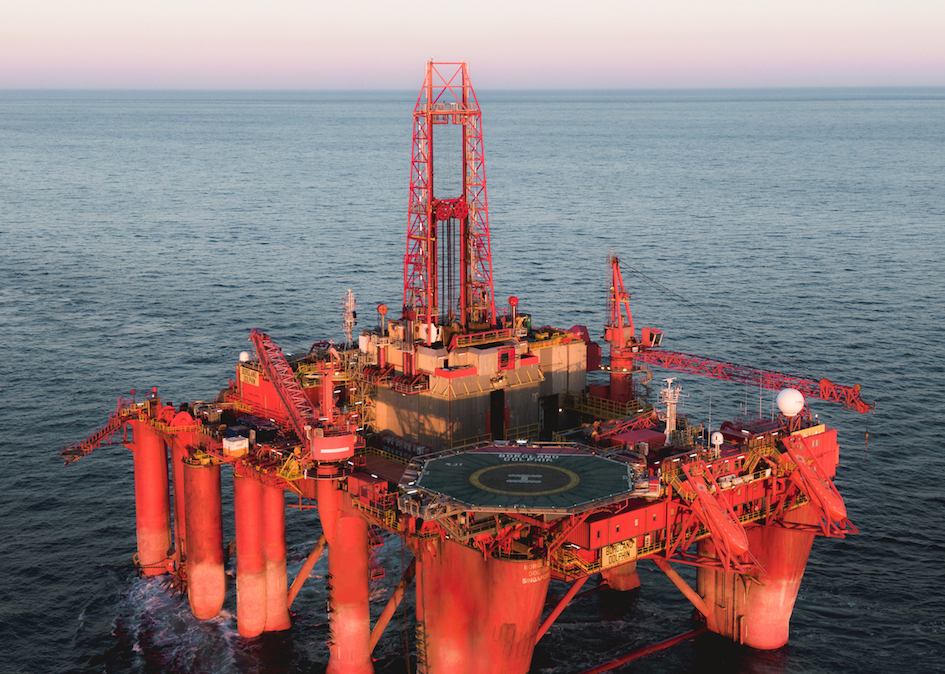 The semisubmersible drilling rig Borgland Dolphin.
