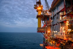 The Kvitebjørn field platform in the North Sea. The Kvitebjørn field platform in the North Sea.