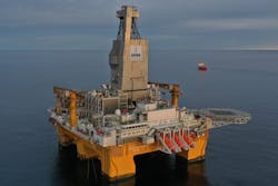 The semisubmersible drilling rig Deepsea Nordkapp.