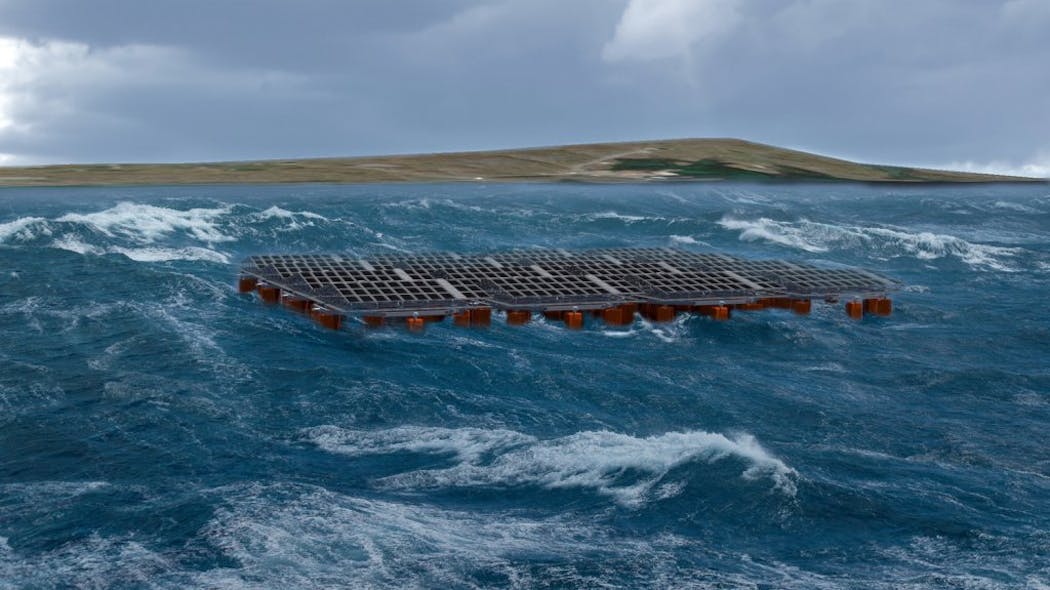 What the floating solar pilot plant may look like.