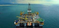 The semisubmersible drilling rig Ocean Apex. The semisubmersible drilling rig Ocean Apex.