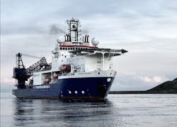 The diving support vessel Rever Polaris. The diving support vessel Rever Polaris.