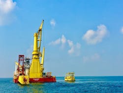 The Seamaster barge installed the single point mooring system at the South Pars field in the Persian Gulf. The Seamaster barge installed the single point mooring system at the South Pars field in the Persian Gulf.