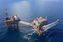 The Alwyn platform in the UK northern North Sea. The Alwyn platform in the UK northern North Sea.