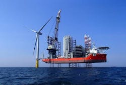 An “O-class” wind farm installation vessel. An “O-class” wind farm installation vessel.