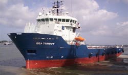 The platform supply vessel Sea Turbot. The platform supply vessel Sea Turbot.