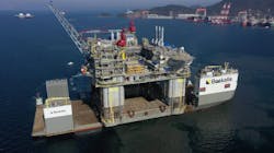 More than 15 million hours of work went into fabricating the Argos FPU at the Samsung Heavy Industries shipyard in South Korea. More than 15 million hours of work went into fabricating the Argos FPU at the Samsung Heavy Industries shipyard in South Korea.