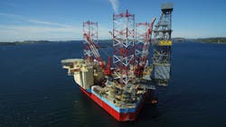 The Maersk Integrator is an ultra-harsh environment CJ70 XLE jackup drilling rig.