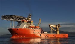 The construction support vessel Normand Fortress. The construction support vessel Normand Fortress.