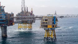 The Sleipner field center in the North Sea. The Sleipner field center in the North Sea.