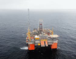 The Snorre B platform. The Snorre B platform.