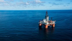 The semisubmersible drilling rig West Hercules. The semisubmersible drilling rig West Hercules.