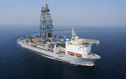 The drillship Noble Sam Croft. The drillship Noble Sam Croft.