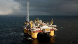 The Åsgard B is a semisubmersible gas-processing platform. The Åsgard B is a semisubmersible gas-processing platform.