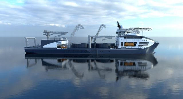 Artist&rsquo;s impression of the cable-lay vessel Leonardo da Vinci.