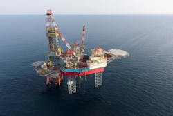 The jackup drilling rig Maersk Reacher. The jackup drilling rig Maersk Reacher.