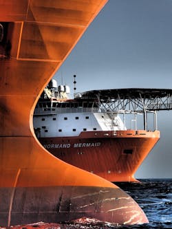 The construction support vessel Normand Mermaid. The construction support vessel Normand Mermaid.