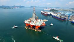 The semisubmersible West Mira. The semisubmersible West Mira.