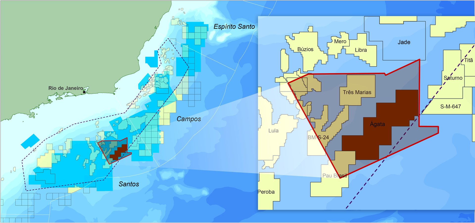 Map showing the location of the company's Agata reimaging program offshore Brazil.