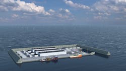 Artist’s impression of the planned Energy Island Hub in the Danish North Sea. Artist’s impression of the planned Energy Island Hub in the Danish North Sea.