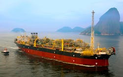 The FPSO Cidade de Niterói MV18 operates at the Marlim Leste field in the Campos basin offshore Brazil. The FPSO Cidade de Niterói MV18 operates at the Marlim Leste field in the Campos basin offshore Brazil.