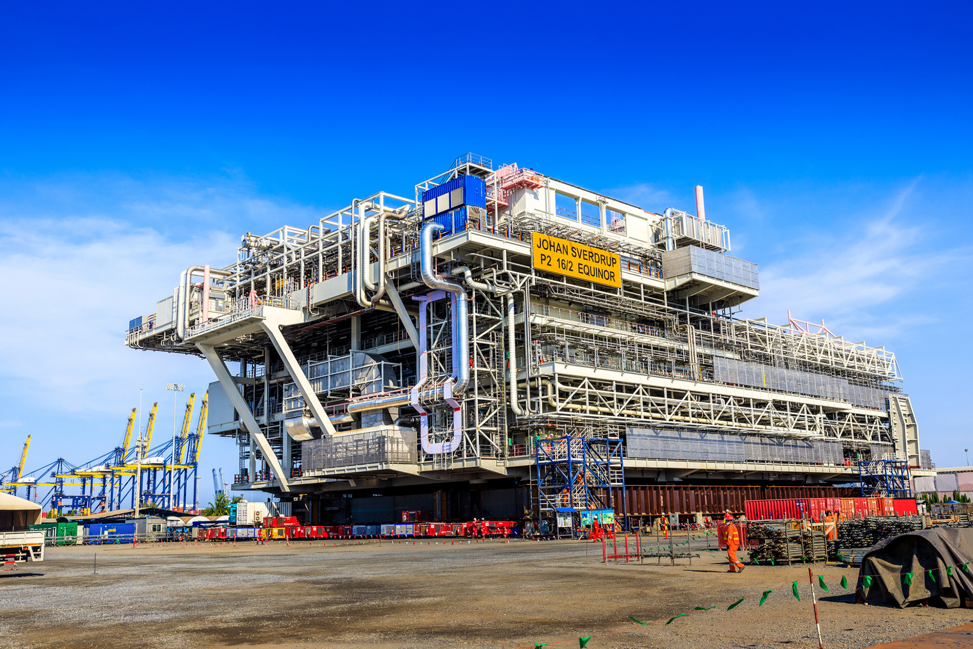 The 14,500-ton main support frame module for the Johan Sverdrup processing platform II.
