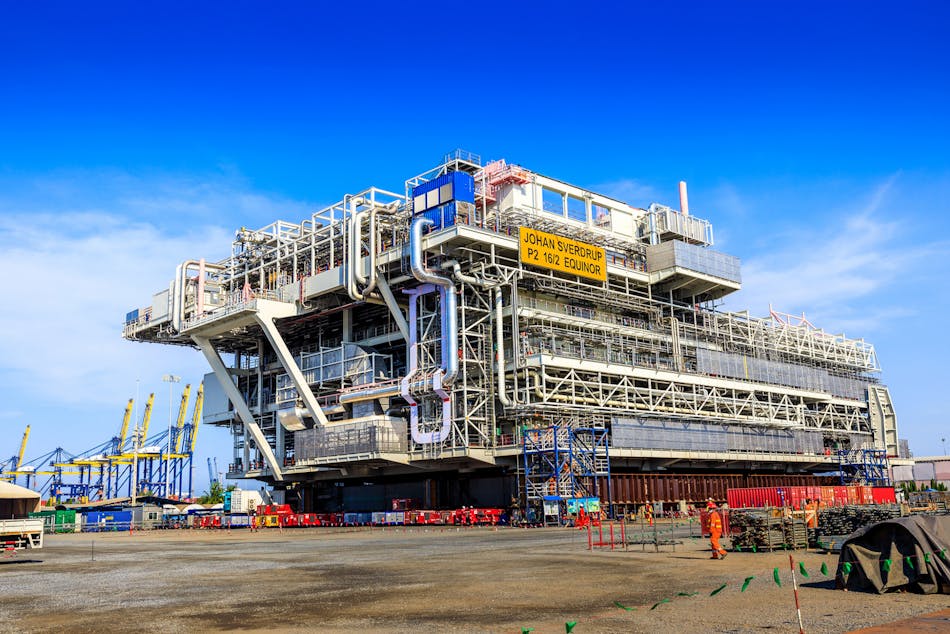 The 14,500-ton main support frame module for the Johan Sverdrup processing platform II.
