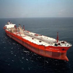 The FPSO Petróleo Nautipa operates at the Etame Marin oil field offshore Gabon. The FPSO Petróleo Nautipa operates at the Etame Marin oil field offshore Gabon.