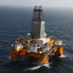 The semisubmersible drilling rig Deepsea Atlantic.