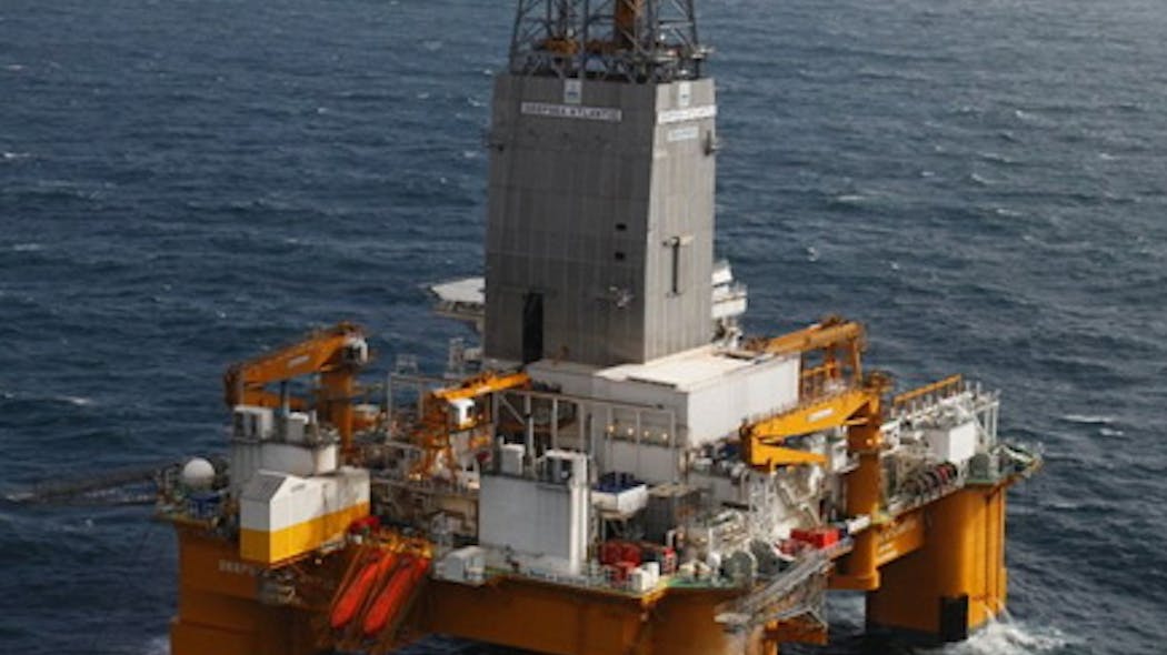 The semisubmersible drilling rig Deepsea Atlantic.