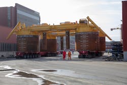 Askeladd template load out from the Aker Solutions production hall in Egersund in 2019. Askeladd template load out from the Aker Solutions production hall in Egersund in 2019.
