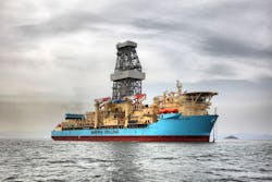 The ultra-deepwater drillship Maersk Venturer. The ultra-deepwater drillship Maersk Venturer.
