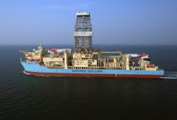 The ultra-deepwater drillship Maersk Viking. The ultra-deepwater drillship Maersk Viking.