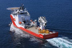 The offshore subsea construction vessel Siem Spearfish. The offshore subsea construction vessel Siem Spearfish.
