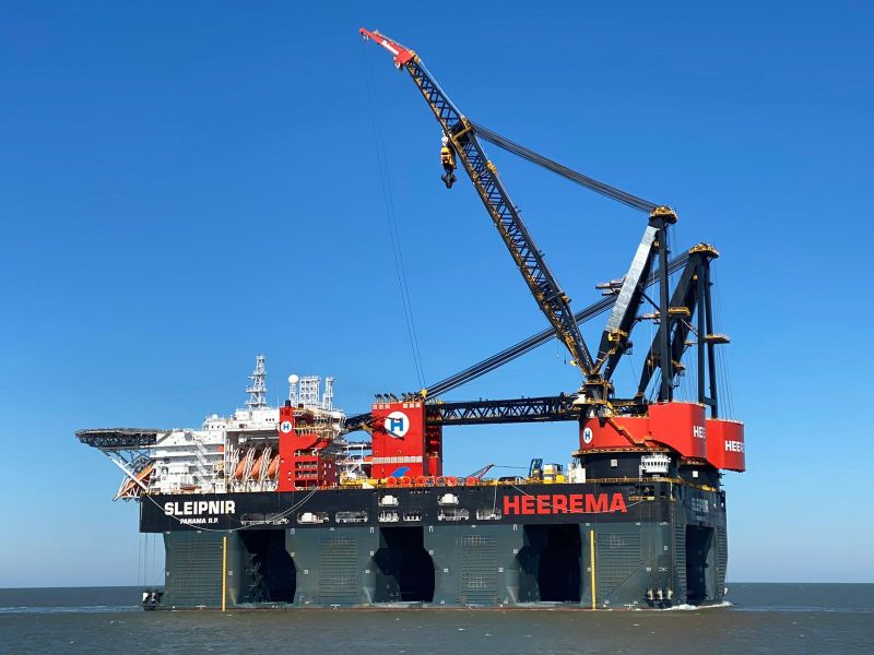 The semisubmersible crane vessel Sleipnir has also executed work for the Hollandse Kust and Hornsea 2 offshore wind farms.