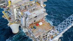 The Troll A platform in the North Sea. The Troll A platform in the North Sea.