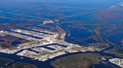 Port Fourchon spans 1,700 acres to service the offshore energy industry. Port Fourchon spans 1,700 acres to service the offshore energy industry.