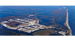 Port Fourchon spans 1,700 acres to service the offshore energy industry. Port Fourchon spans 1,700 acres to service the offshore energy industry.