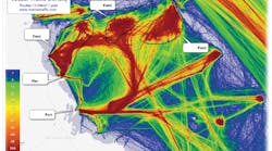 The marine vessel traffic study generated heat maps and risk areas for both the Marjan &amp; Zuluf offshore oil fields.