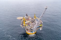 The Aasta Hansteen spar platform in the Norwegian Sea. The Aasta Hansteen spar platform in the Norwegian Sea.
