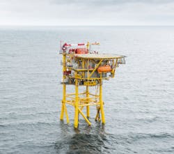 The Conwy gas field platform in the East Irish Sea.